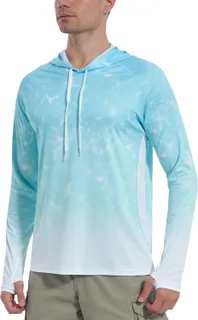 Roadbox Men's Performance Fishing Hoodie, UPF 50+ UV Sun Protection Rash Guard, Outdoor Long Sleeve Water Hiking Swim Shirts