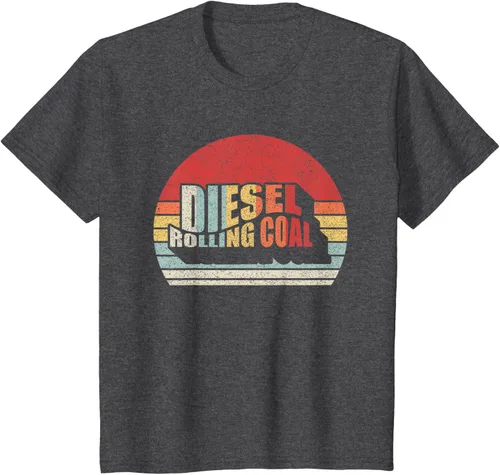 Vista 25 de Camiseta de camión diésel con motor diésel retro y divertido de carbón, Negro