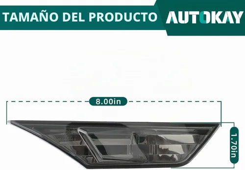 Vista 6 de AUTOKAY - Lámpara de señalización lateral con bombillas LED Compatible con Honda Civic 2016-2021-Smoke