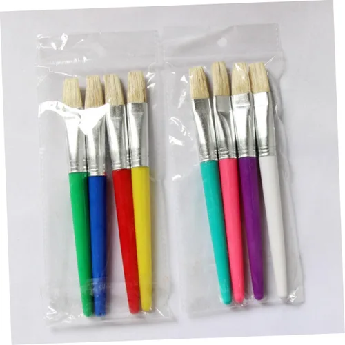 Vista 7 de EXCEART 16 unids para pintura suministros de arte de nylon pintura pincel pintura suministros de arte pintura plana pincel pintura pinceles