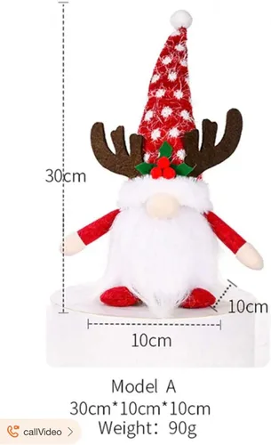 Vista 3 de Gnomo iluminado de Navidad, regalo navideño de elfo hecho a mano, funciona con pilas, adornos de Navidad de mesa de invierno.