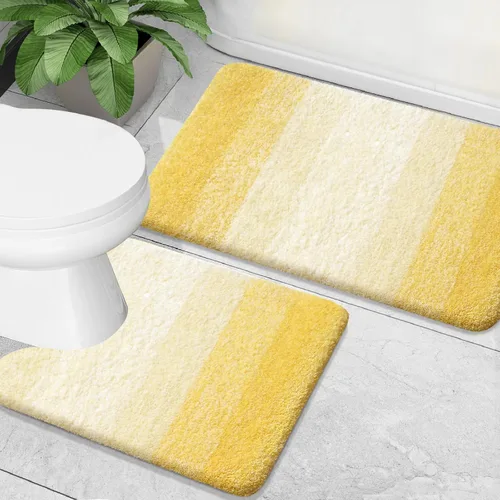 Vista 56 de OLANLY - Juego de tapetes para baño de 2 piezas, de microfibra, suaves y absorbentes, antideslizantes, lavables a máquina y para secadora, felpudos