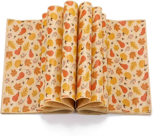 Vista 9 de Tenare 150 hojas de papel encerado de Halloween para otoño, hojas de arce