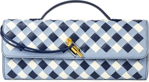 Vista 14 de Joryin Bolso tejido para mujer, bolso de mano de cuero tejido, bolso cruzado, bolso formal de noche, cuero vegano