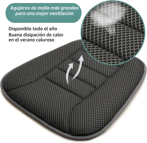 Vista 2 de AEROiVi Cojín para Asiento de Coche para Conducir, Malla de Aire 3D Transpirable, Fondo Antideslizante, Protector de Asiento de Coche Cómodo, Cojín