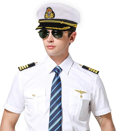 Vista 5 de Homiton - 2 gorras unisex para adultos para marinero, diseño de capitán