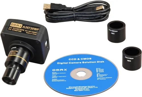 Vista 2 de OMAX Cámara digital WiFi 720p para microscopio compatible con Windows/Mac/iOS/Linux/Android
