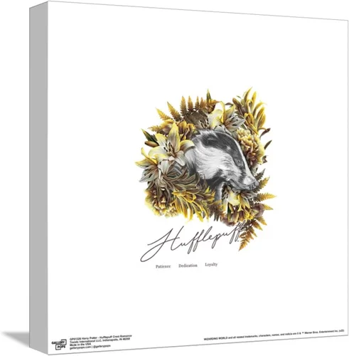 Vista 10 de Trends International Gallery Pops - Póster de pared de Harry Potter Hufflepuff Crest Romance, 12 x 12 pulgadas, versión enmarcada en negro