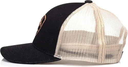 Vista 4 de ARIAT Gorra de mezclilla negra con logotipo de Snapback Shield para hombre