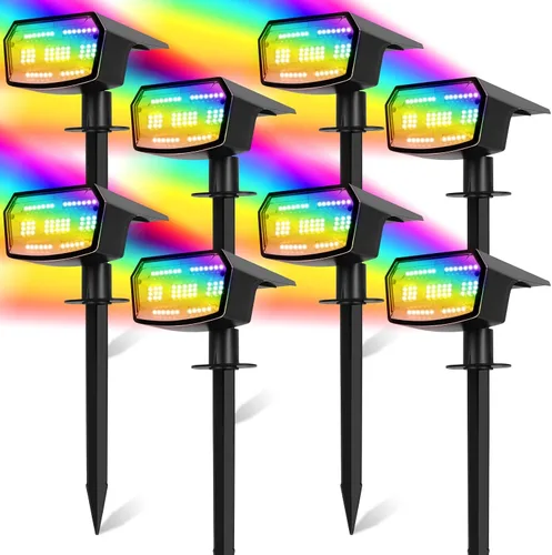 Vista 10 de Sucolite Paquete de 6 Focos Solares para Exteriores Impermeables IP65, 3 Modos de Iluminación, Focos Solares de Paisajismo 2 en 1 para Patio, 59