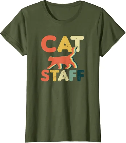 Vista 50 de Cat Servant Design Vintage Retro Staff Gift T-Shirt for Men Women