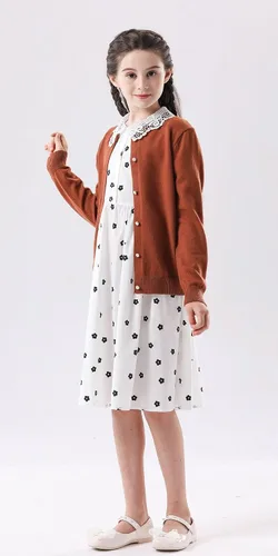 Vista 7 de SMILING PINKER cardigan de cuello redondo para niñas