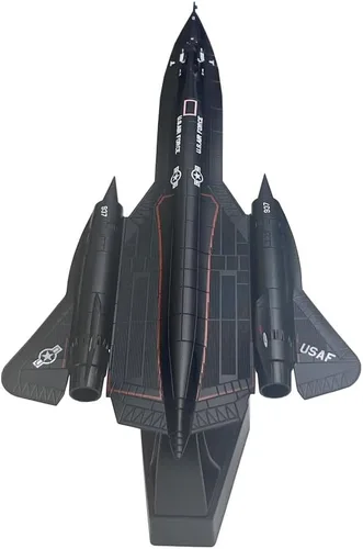 Vista 6 de Modelo de avión militar de metal para colección o regalo de la Fuerza Aérea SR-71 Blackbird de la Fuerza Aérea de los Estados Unidos a escala 1/144