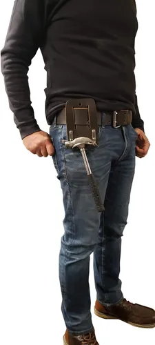 Vista 6 de LAUTUS Soporte de martillo de acero resistente de cuero de alta calidad Funda para hacha Organizador de herramientas Funda Estuche