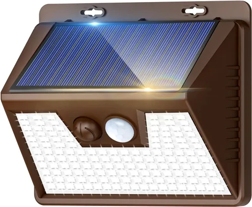 Vista 12 de Luces solares para exteriores, paquete de 1 unidad, 140 LED/3 modos de sensor de movimiento, luces para exteriores, alimentadas por energía solar