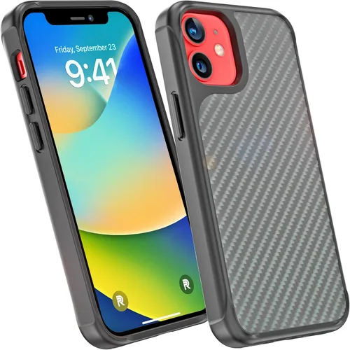 Vista 13 de REBEL Funda transparente para iPhone 12 Mini [Crystal Series Gen-2] sin amarillamiento, doble arañazos, protección a prueba de golpes, agarre