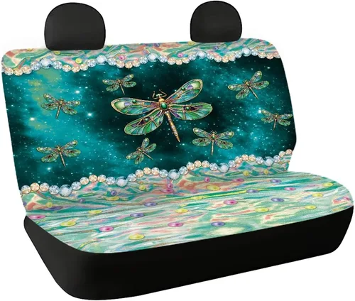Vista 25 de AFPANQZ Funda protectora para asiento trasero de automóvil, con bandera patriótica estadounidense, solo para asiento trasero de automóvil, camión