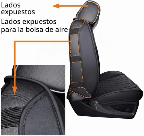 Vista 4 de Aierxuan Fundas de asiento delantero para camioneta Chevy Silverado GMC 2 piezas delanteras/negras.