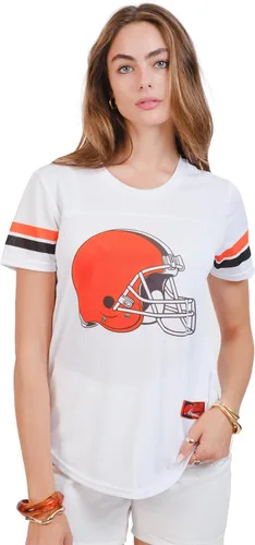 Vista 32 de Ultra Game Women's NFL Official Soft Mesh Varsity Stripe T-Shirt