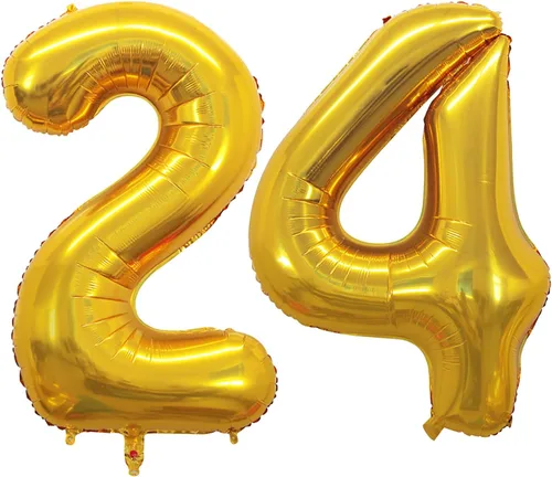 Vista 72 de Goer, conjunto de globos de papel aluminio para decoraciones de cumpleaños, globos de las letras de feliz cumpleaños y de números Oro