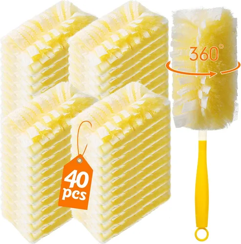 Vista 9 de 60 repuestos de plumero resistente de 360° compatibles con Swiffer, repuesto de plumero electrostático desechable extra grueso de tamaño grande