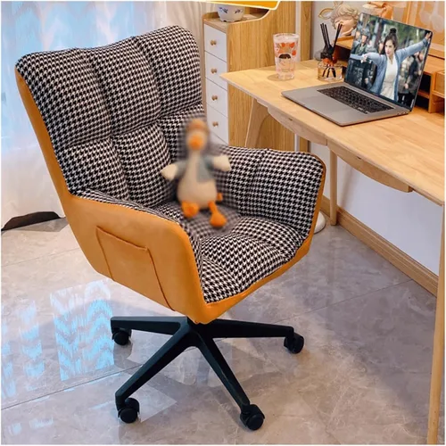 Vista 3 de Silla de computadora para el hogar, silla cosmética para el hogar, asiento de dormitorio de estudiantes, silla giratoria de escritorio cómodo (D)