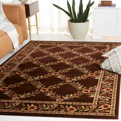 Vista 21 de SAFAVIEH Lyndhurst Collection - Alfombra de pasillo, 2 pies 3 pulgadas x 8 pies, color negro y marrón, diseño tradicional de enrejado floral,