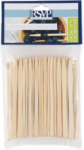 Vista 11 de RSVP International Palillos de bambú compostables para servir y cócteles, aperitivos, 50 unidades, 3.5 pulgadas