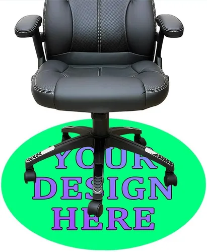 Vista 5 de Tapete redondo personalizado para silla de escritorio de oficina, diseño de tu propio logotipo de foto, texto, alfombrillas circulares