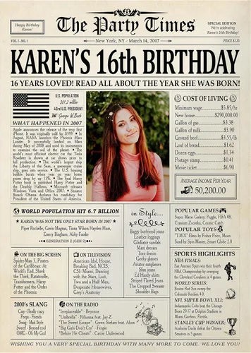 Vista 13 de Decoraciones personalizadas para fiesta de cumpleaños número 70, póster de periódico, lienzo de 0.75 pulgadas para mujeres y hombres, regalos de 1953