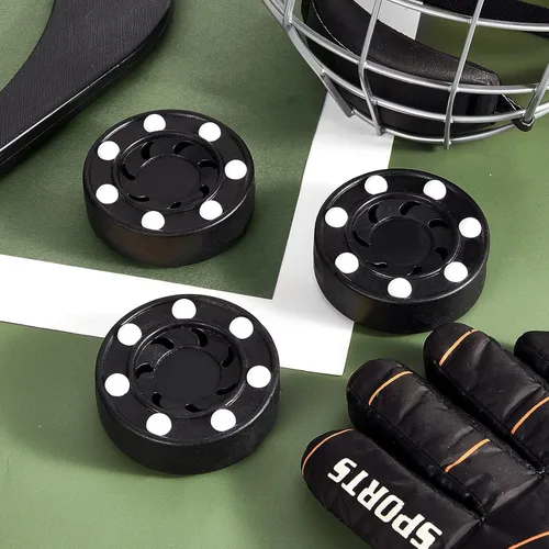 Vista 4 de Deekin Discos de hockey de hockey callejero Discos de hockey con rodillos de hockey multifuncionales, novedoso juego de hockey para interiores