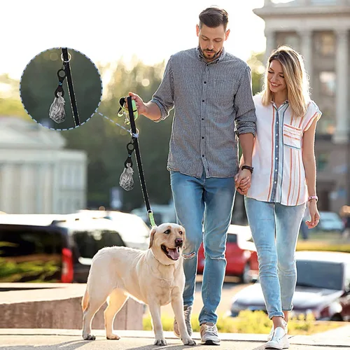 Vista 7 de Soporte para bolsa de excrementos de perro para correa, bolsa de desechos, dispensador de bolsas de excrementos de perro, para caminar, correr