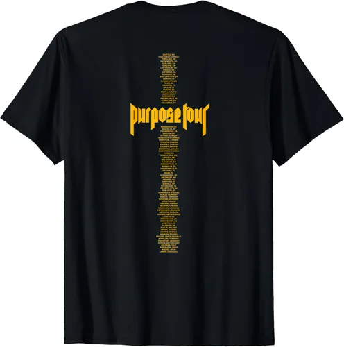 Vista 2 de Justin Bieber Camiseta Purpose Tour Gold No Photos, Negro, S