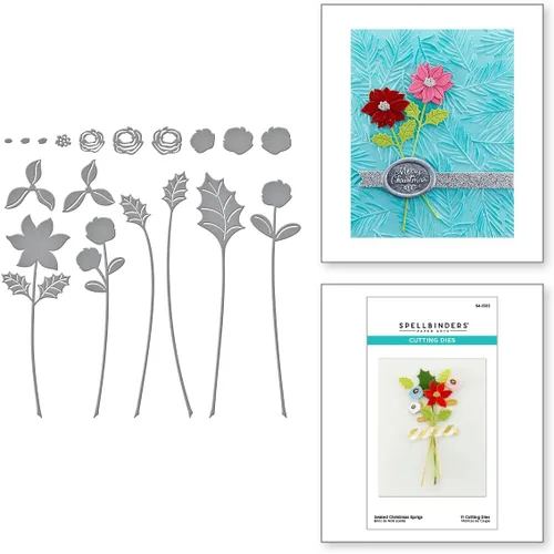 Vista 2 de Spellbinders S4-1303 Sellos Ramitas de Navidad grabados en agua fuerte muere