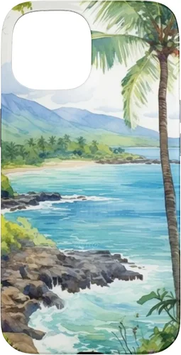 Vista 6 de Tropical Hawaii Forest Beach Ocean Art Aesthetic Case for iPhone 16