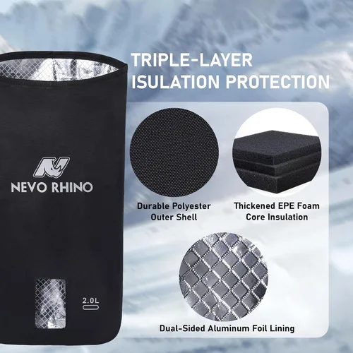 Vista 4 de N NEVO RHINO 2 bolsas aislantes de vejiga de agua, bolsa protectora para vejigas de hidratación de 2L-3L, funda aislante de vejiga de agua mantiene