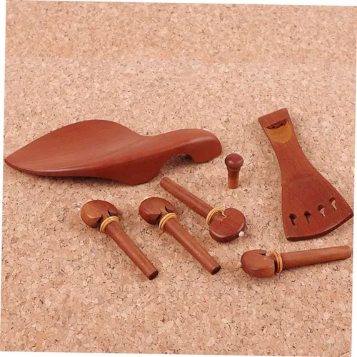 Vista 8 de SUPVOX 7 unids/set Violín Accesorios Un Accesorios Violín Go-partes Violín Tailpiece Violín Componentes Profesional Violín Tailpiece Madera Marrón