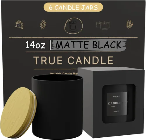 Vista 8 de Tarros de 7 onzas – Tarros de velas vacíos para hacer velas – Tarro de vela a granel – Tapas de tarros de vela de vidrio – Recipientes de velas