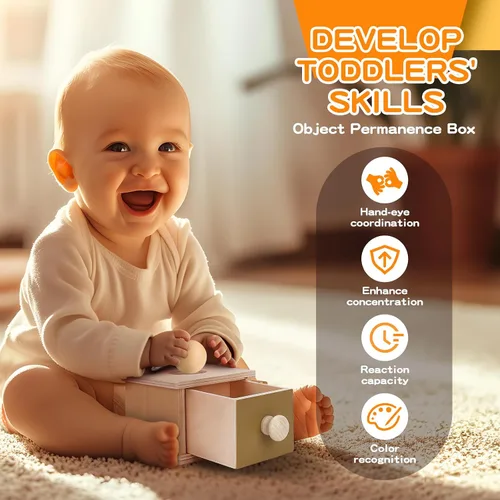 Vista 4 de Juguetes Montessori para bebés de 0 a 6 meses, juego educativo de aprendizaje 6 en 1 para recién nacidos, regalos para niños pequeños, incluye