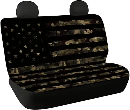 Vista 10 de AFPANQZ Funda protectora para asiento trasero de automóvil, con bandera patriótica estadounidense, solo para asiento trasero de automóvil, camión
