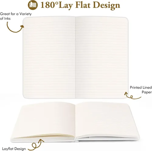 Vista 5 de Huhuhero - Diario para cuaderno con líneas, papel grueso de 120 g/m², cuaderno a rayas para la universidad, cuadernos de tapa dura para tomar notas