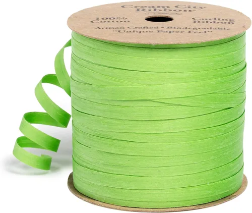 Vista 5 de Cinta rizadora de algodón natural para envolver regalos Cintas de regalo navideñas 100% biodegradables para regalos y cintas para manualidades