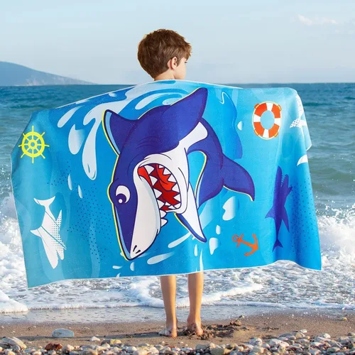 Vista 12 de WERNNSAI Toalla de playa para niños, 30 x 60 pulgadas, Axolotl de secado rápido, sin arena, toalla de playa para niñas, toalla de playa