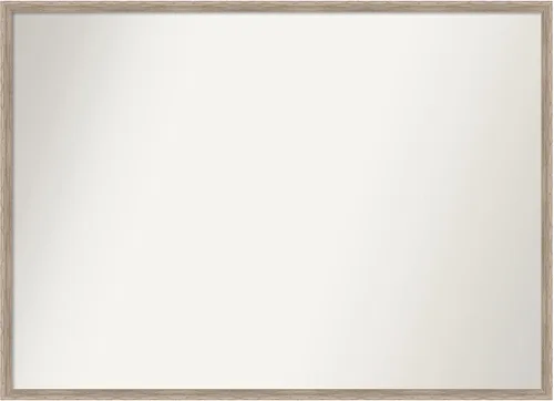 Vista 106 de Amanti Art Espejo de baño blanco para sobre el fregadero, 24 x 27 pulgadas, espejo de tocador rectangular con cuña de madera dura, marco de madera