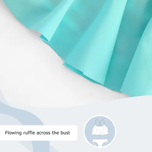 Vista 4 de Trajes de baño de dos piezas para niñas Rainbow Bikini con correa ajustable trajes de baño