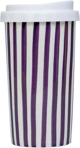 Vista 3 de Millie - Taza de viaje de cerámica con tapa, taza de café reutilizable de 12 onzas, esta taza de café de viaje de cerámica hecha a mano es apta