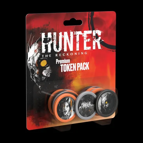 Vista 2 de Renegade Game Studios Hunter: The Reckoning Premium Token Pack - 15 fichas, Peligro de pista y desesperación