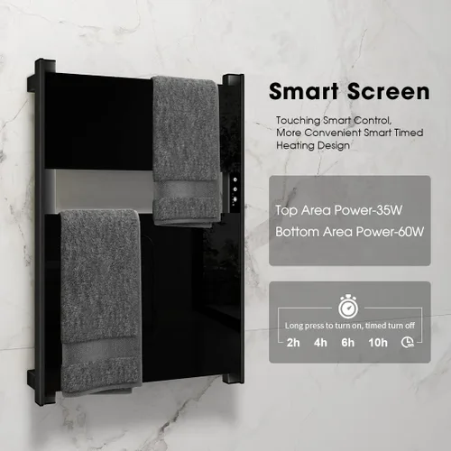 Vista 3 de Toallero térmico para baño, calentador de toallas con temporizador montado en la pared, calentador de toallas eléctrico, calentador de toallas
