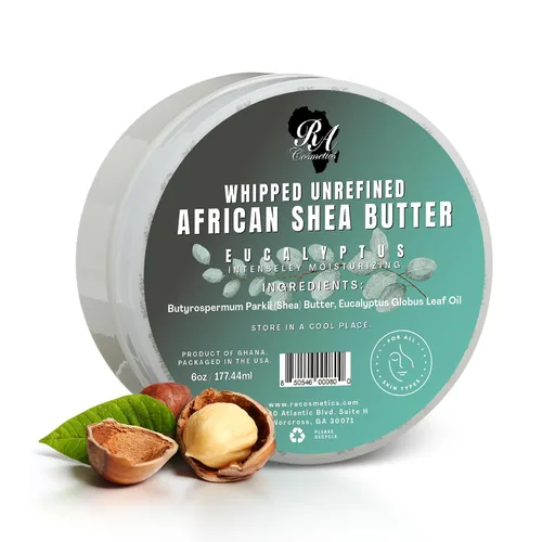 Vista 14 de RA COSMETICS Manteca de karité batida, pepino-melón, 6 onzas, manteca de karité africana 100% pura y natural para hombres y mujeres, hidratante