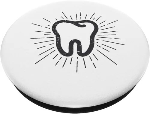 Vista 2 de Dientes Dentista Higienista Dental Oral Higiene Regalo – PopSockets agarre y soporte para teléfonos y tabletas, Negro